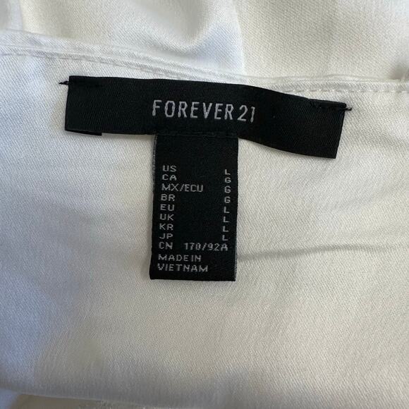 Forever 21 White‎ Satin Slip Dress Lace Bust Mini Dress Women’s Size Large L - Picture 2 of 13